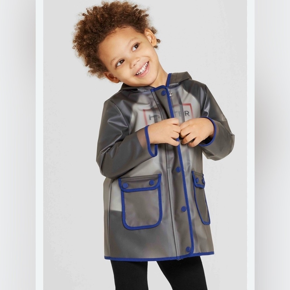Hunter Kids Gray and Blue Raincoat